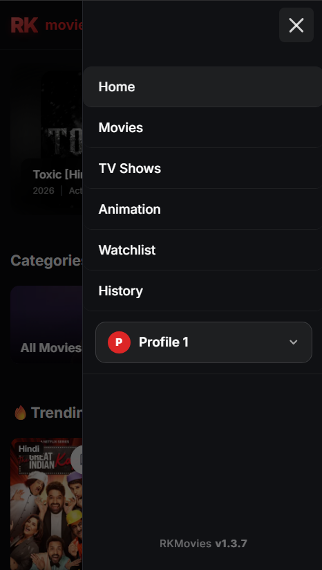 RKMovies Android App Mobile Catalog Interface